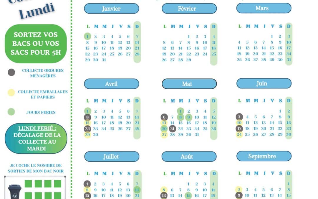 Nouvelle Tournée de Collecte des Déchets – Marquez vos Calendriers !